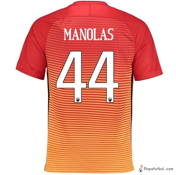 Camiseta As Roma Replica Tercera Ropa Manolas 2016/17 Naranja